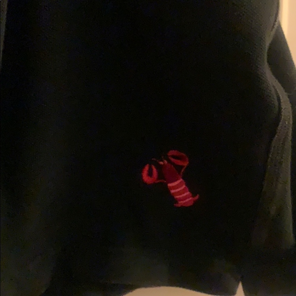 QF black cotton shorts with lobster design. XL